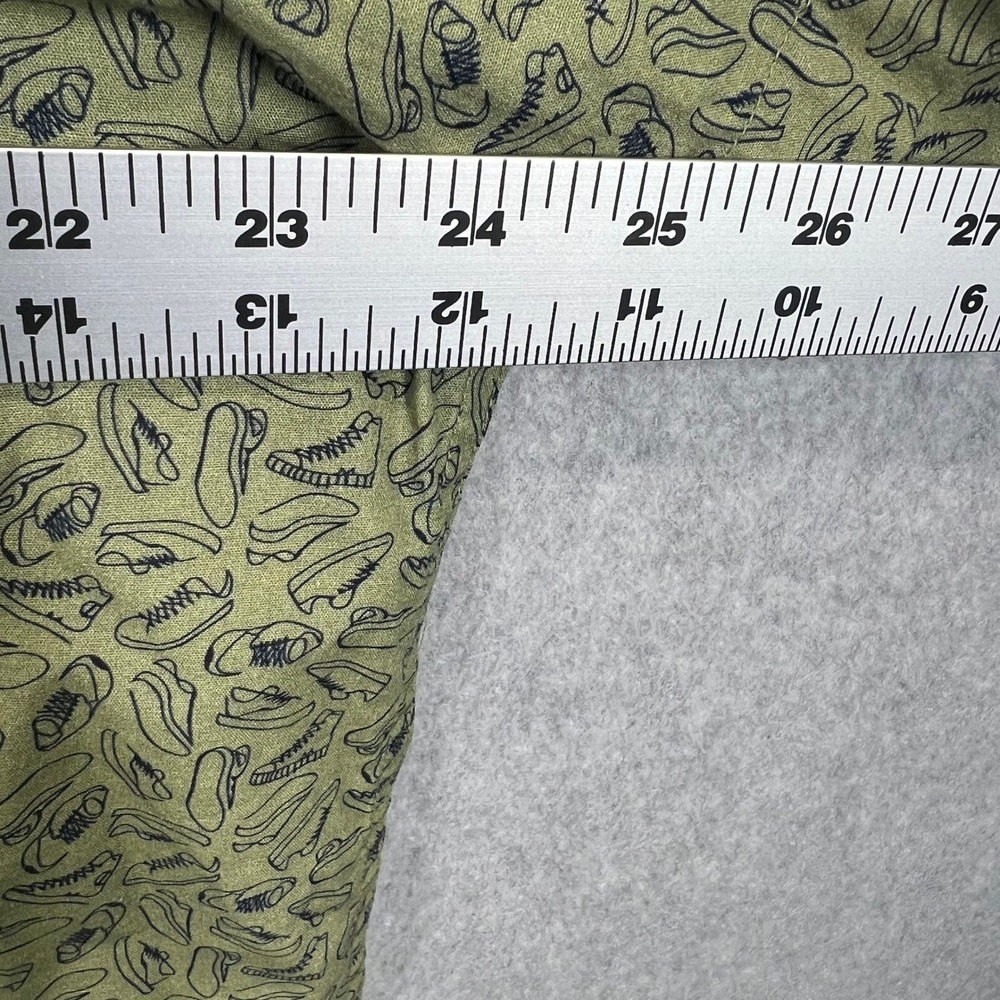 ROWM Button Up Shirt Mens XL Sage Green Sneaker Print Short Sleeve Cotton NWT - Picture 8 of 10